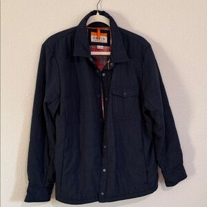 Orvis XL Blue Snap Front Lined Lightweight Outdoor Flannel Shacket